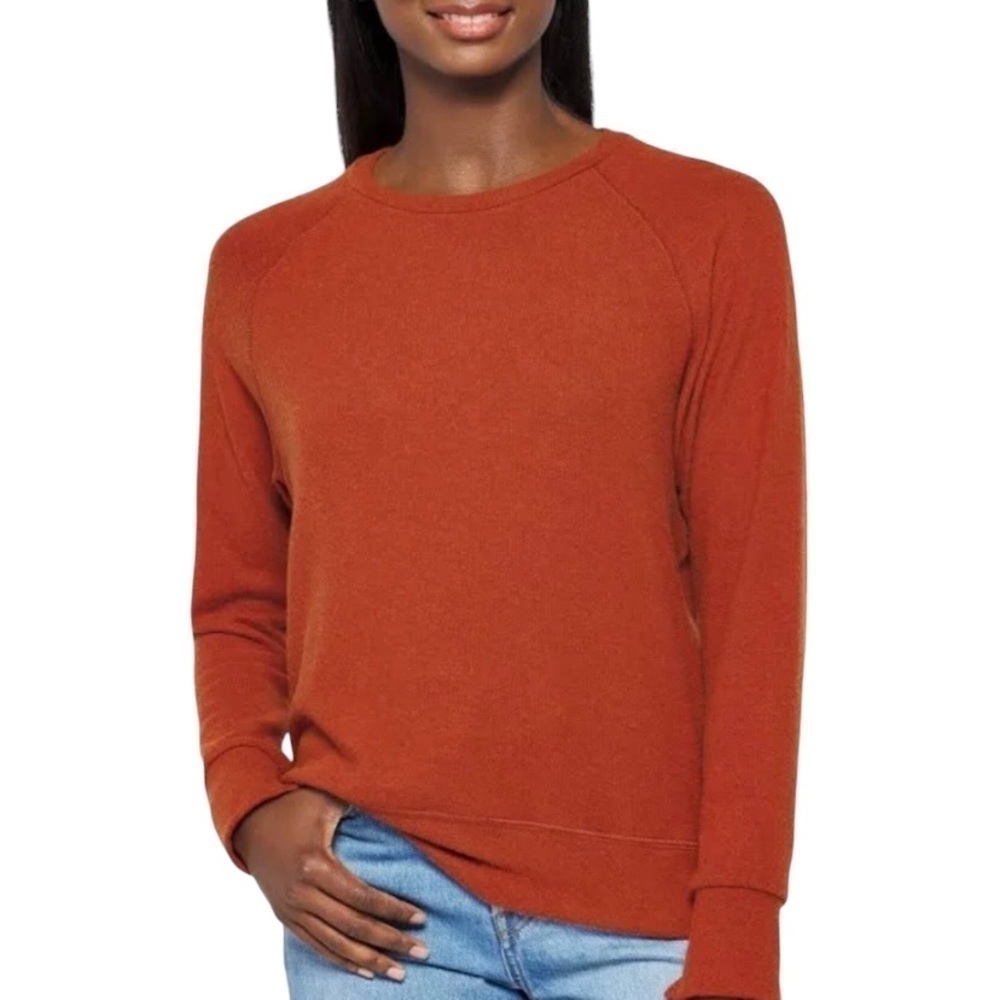 LNA Jillyan Raglan Sweatshirt Burnt Orange/Cinnabar NWT